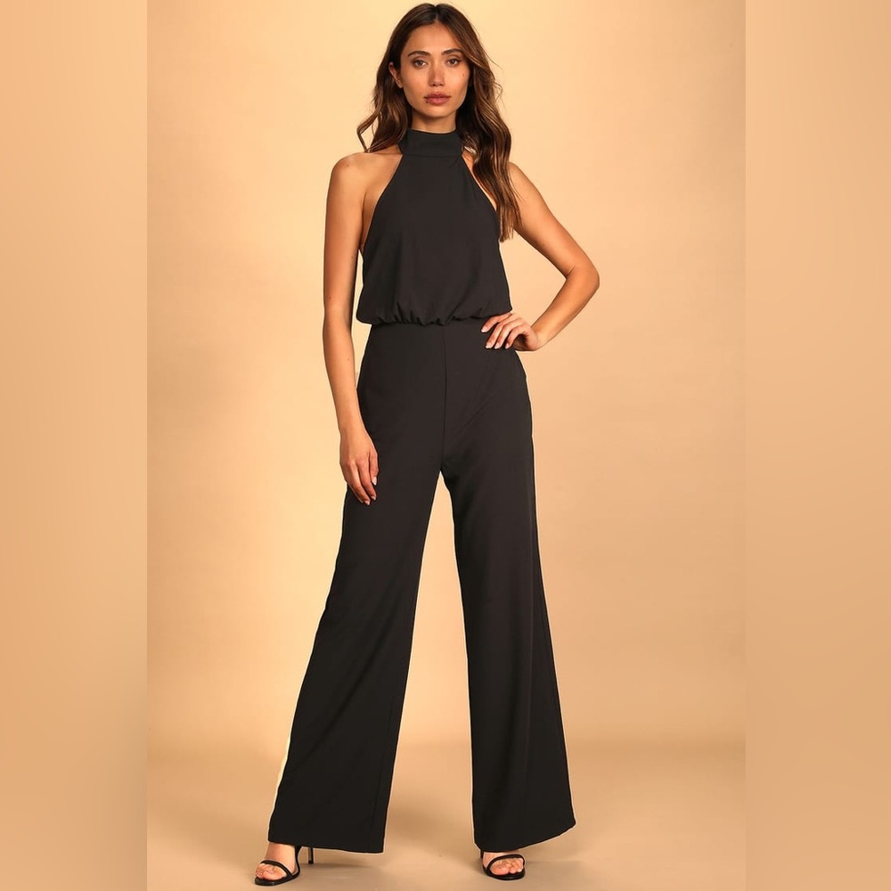 Lulus backless wide leg jumpsuit